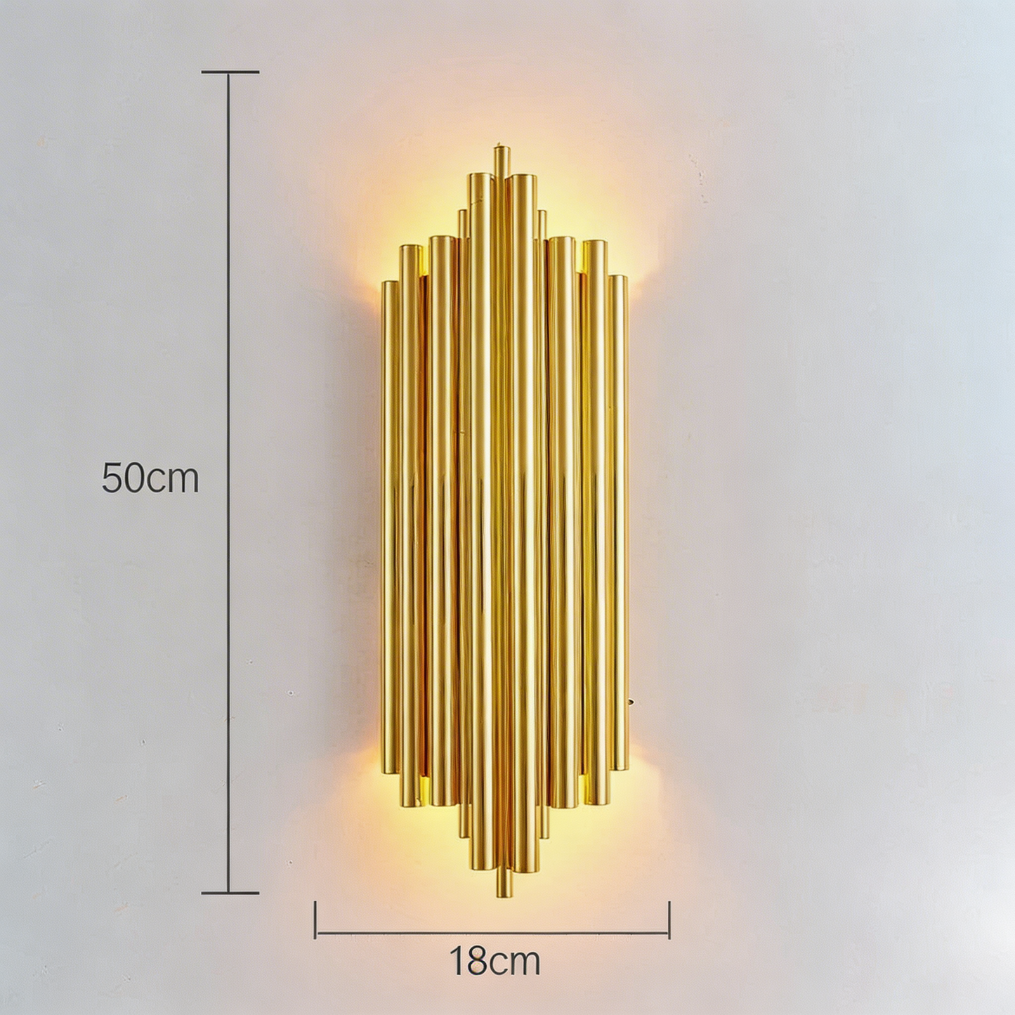 AURO Stav | Tall Gold Columnar Wall Lamp