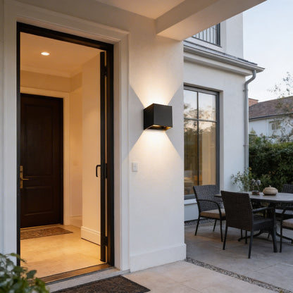 AURO Bloc | Sculptural Cube Outdoor Wall Light — 1+1 Free