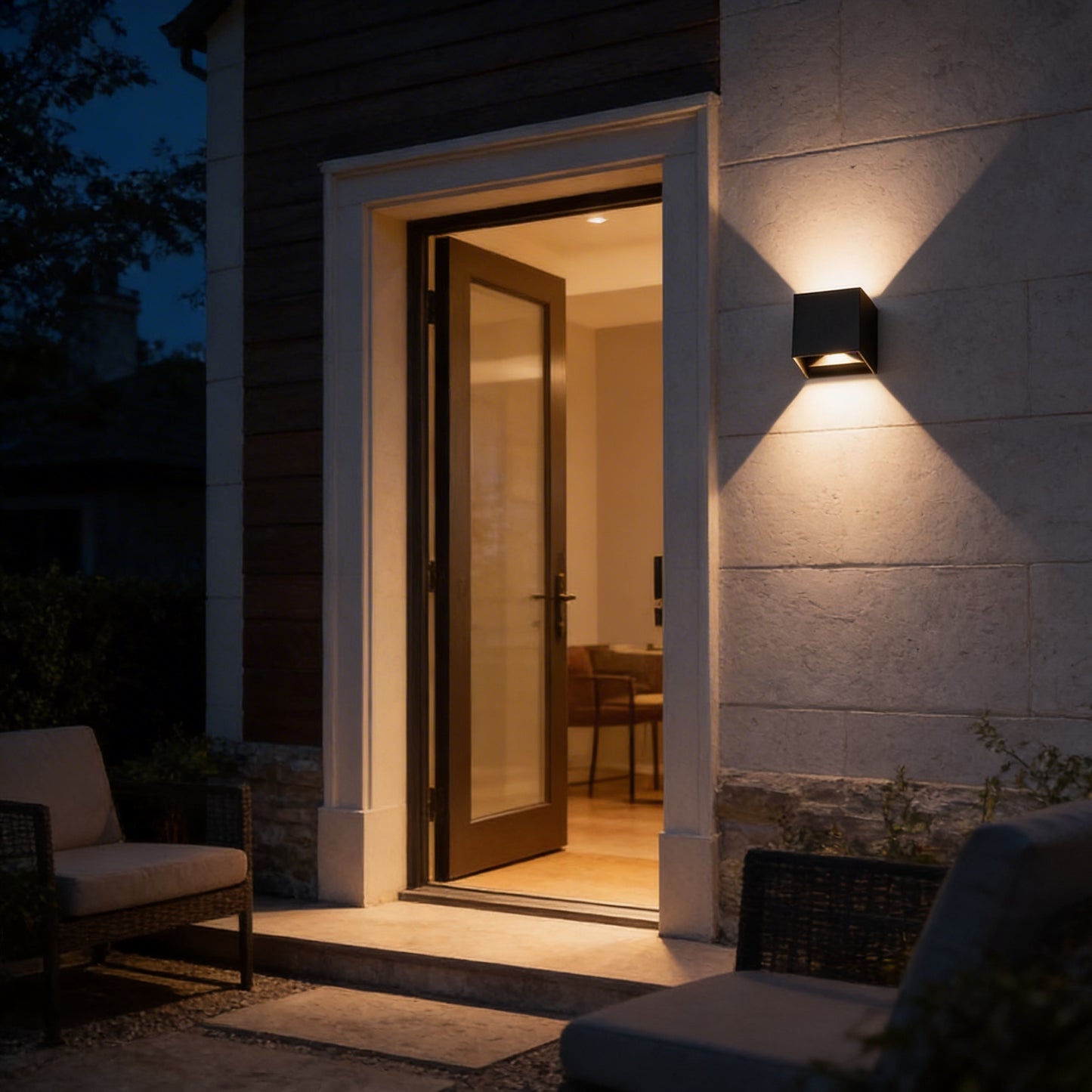 AURO Bloc | Sculptural Cube Outdoor Wall Light — 1+1 Free
