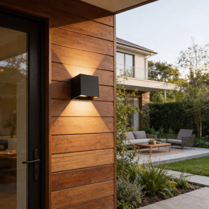 AURO Bloc | Sculptural Cube Outdoor Wall Light — 1+1 Free