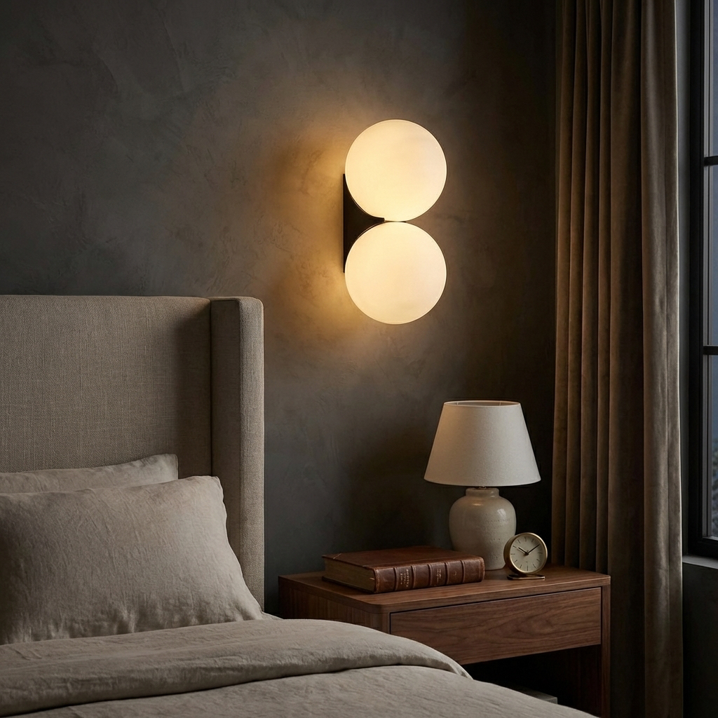 AURO Hvid | Nordic White Glass Globe Wall Sconce