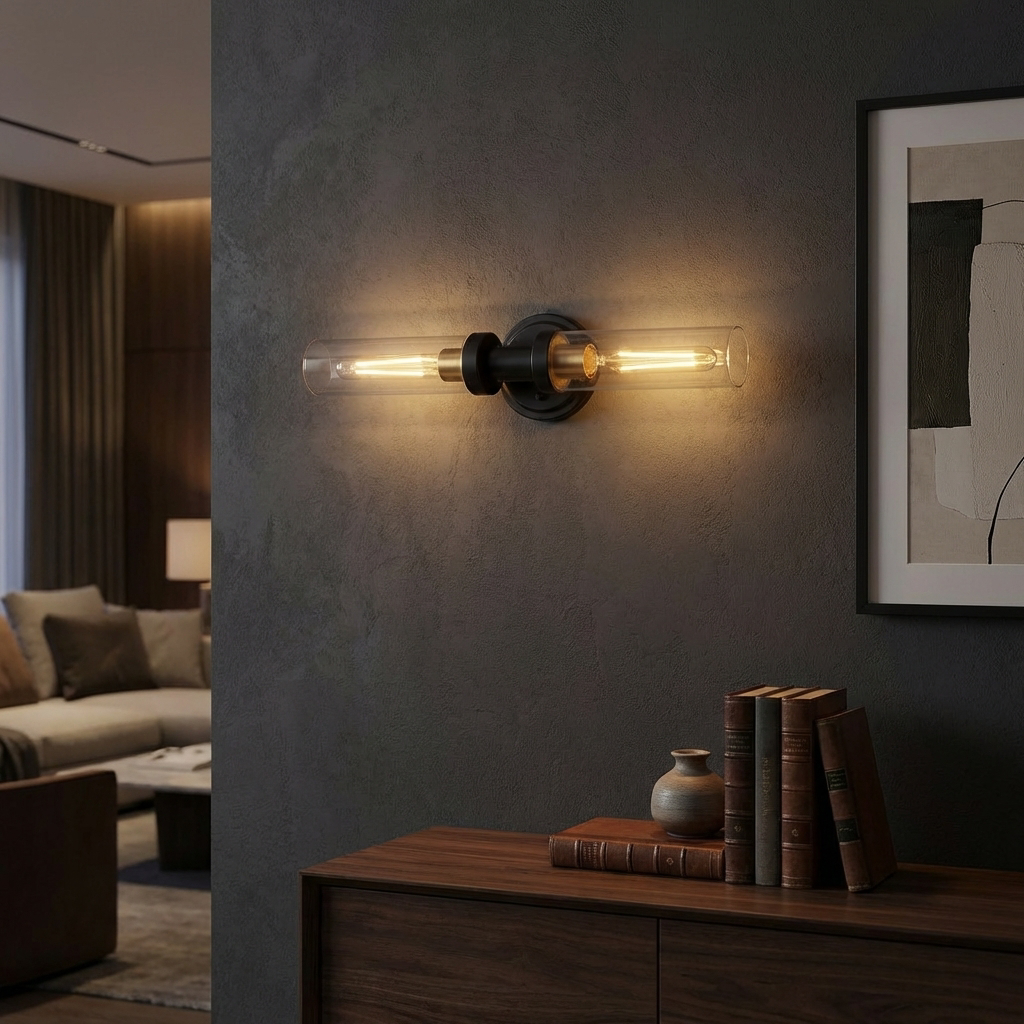 AURO Roen | Twin Tube Glass Wall Sconce