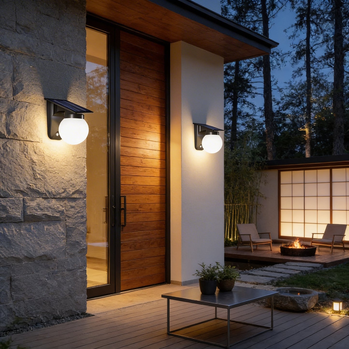 AURO Solkule | Solar Globe Outdoor Wall Light
