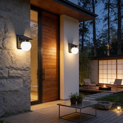 AURO Solkule | Solar Globe Outdoor Wall Light