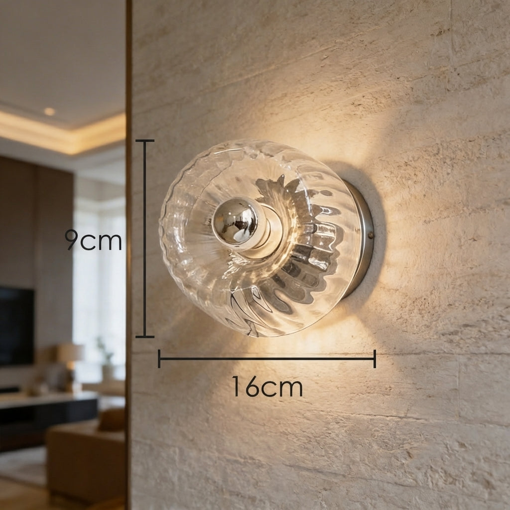 AURO Sola | Transparent Glass Globe Wall Sconce