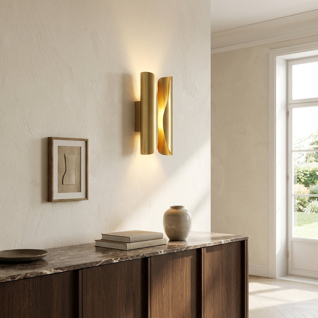 AURO Viiru | Sculptural Brass Linear Wall Sconce