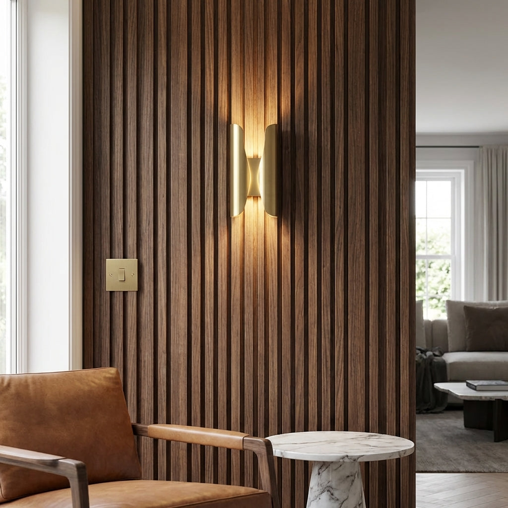 AURO Viiru | Sculptural Brass Linear Wall Sconce