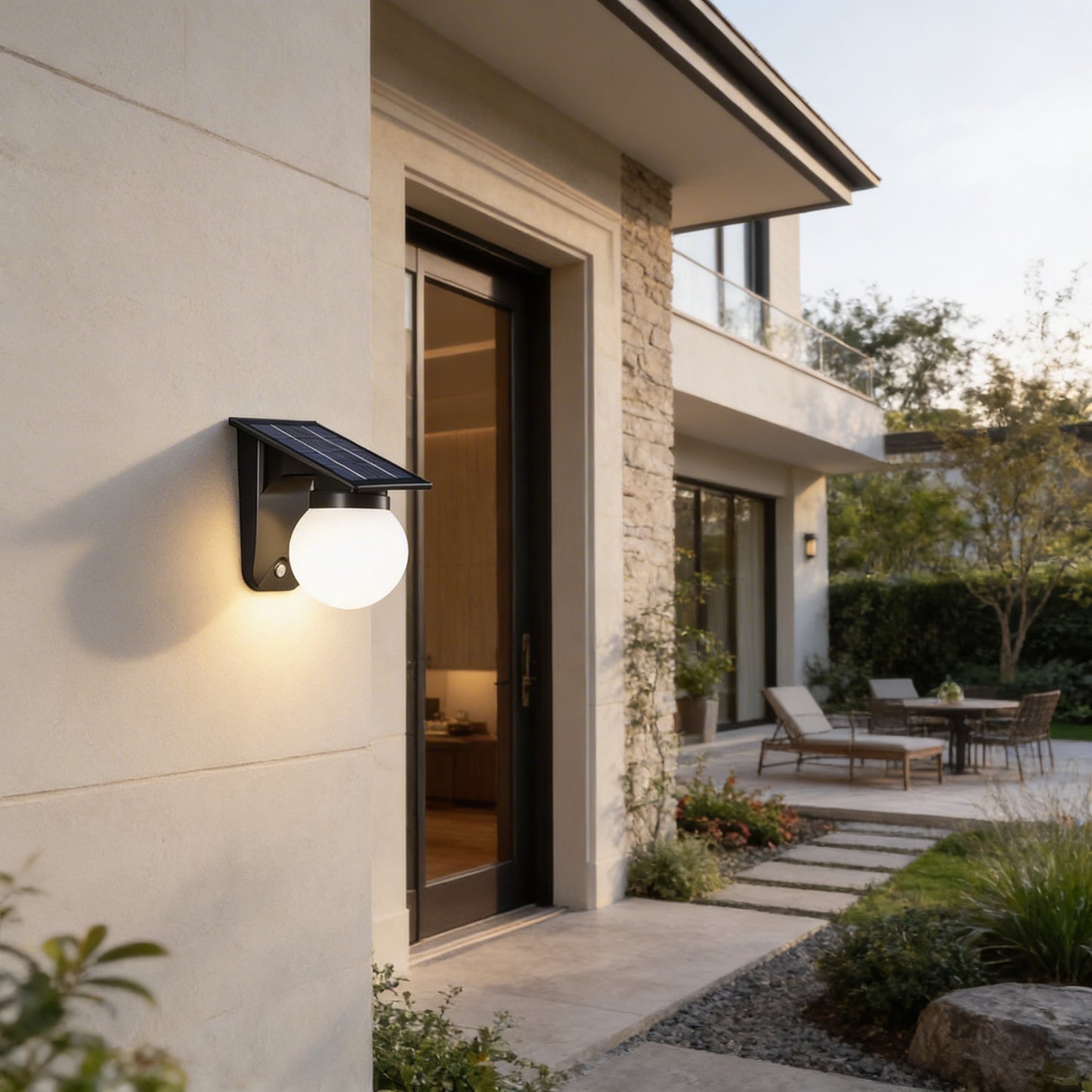 AURO Solkule | Solar Globe Outdoor Wall Light
