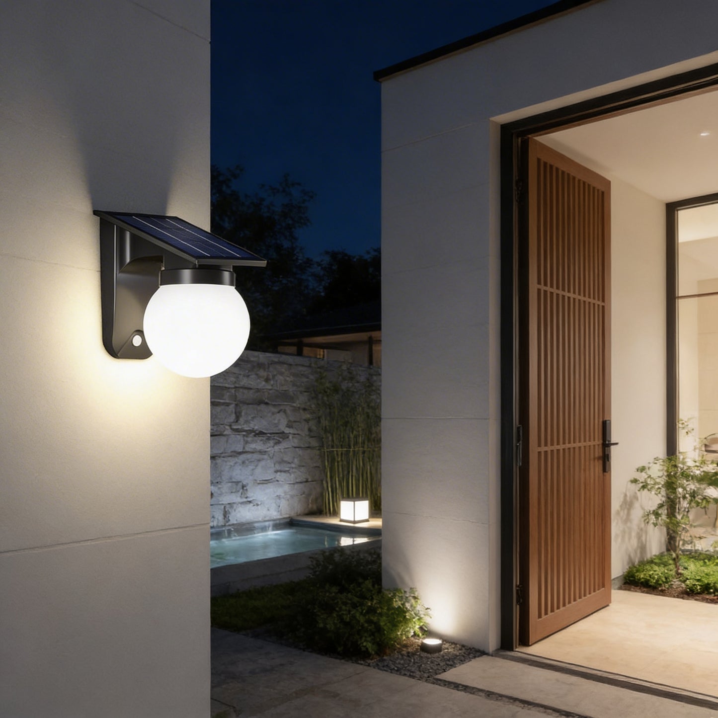 AURO Solkule | Solar Globe Outdoor Wall Light