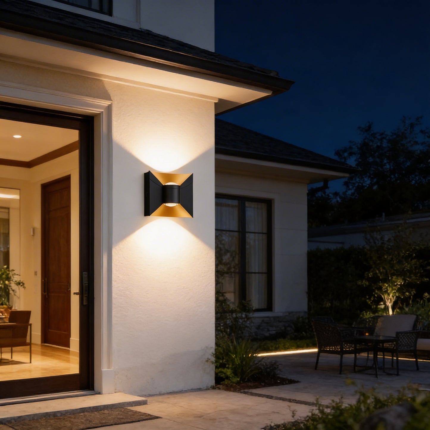 AURO Lys | Geometric Up-Down Outdoor Wall Light