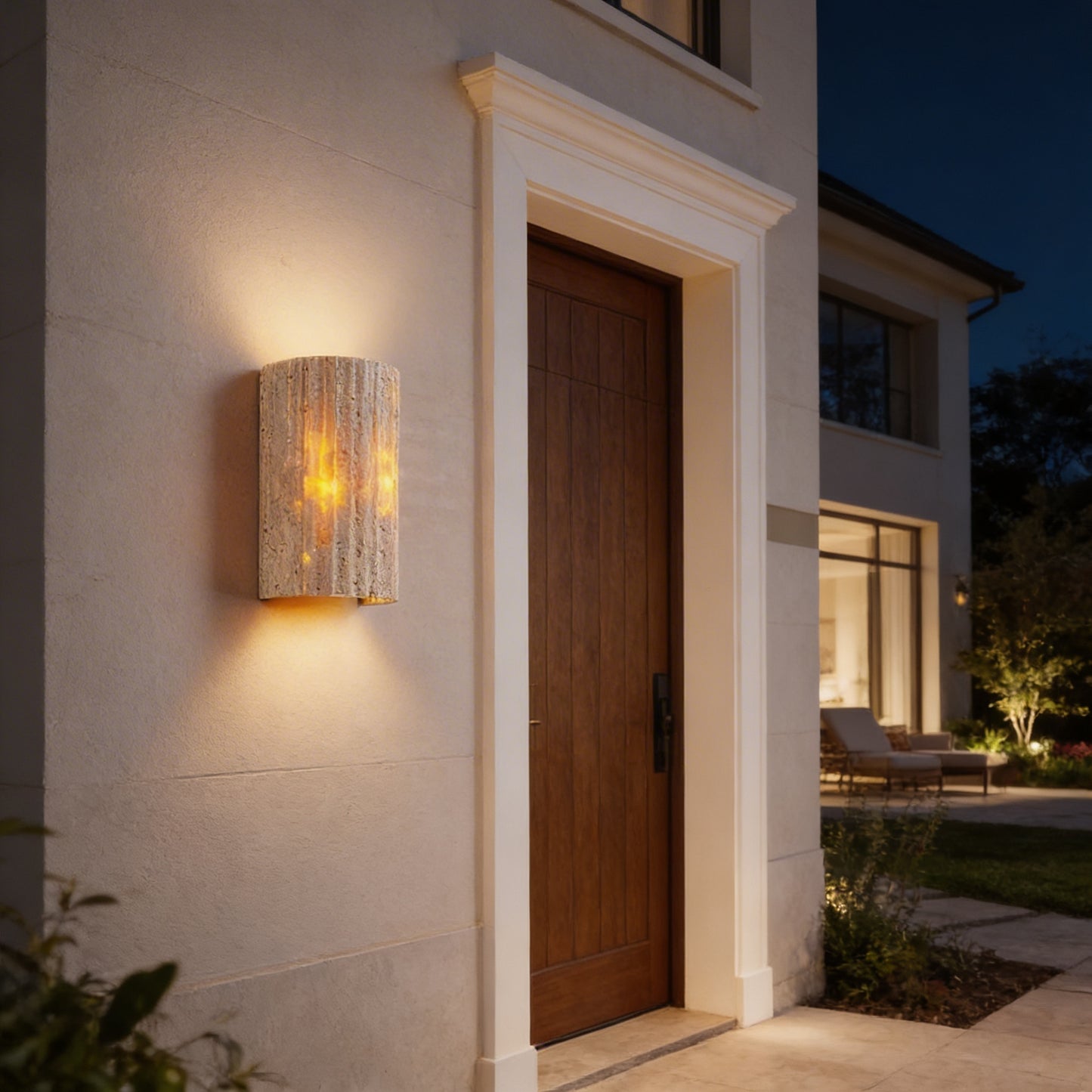 AURO Kiro | Natural Travertine Cylinder Wall Lamp