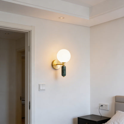 AURO Kuule | Copper & Marble Globe Wall Sconce