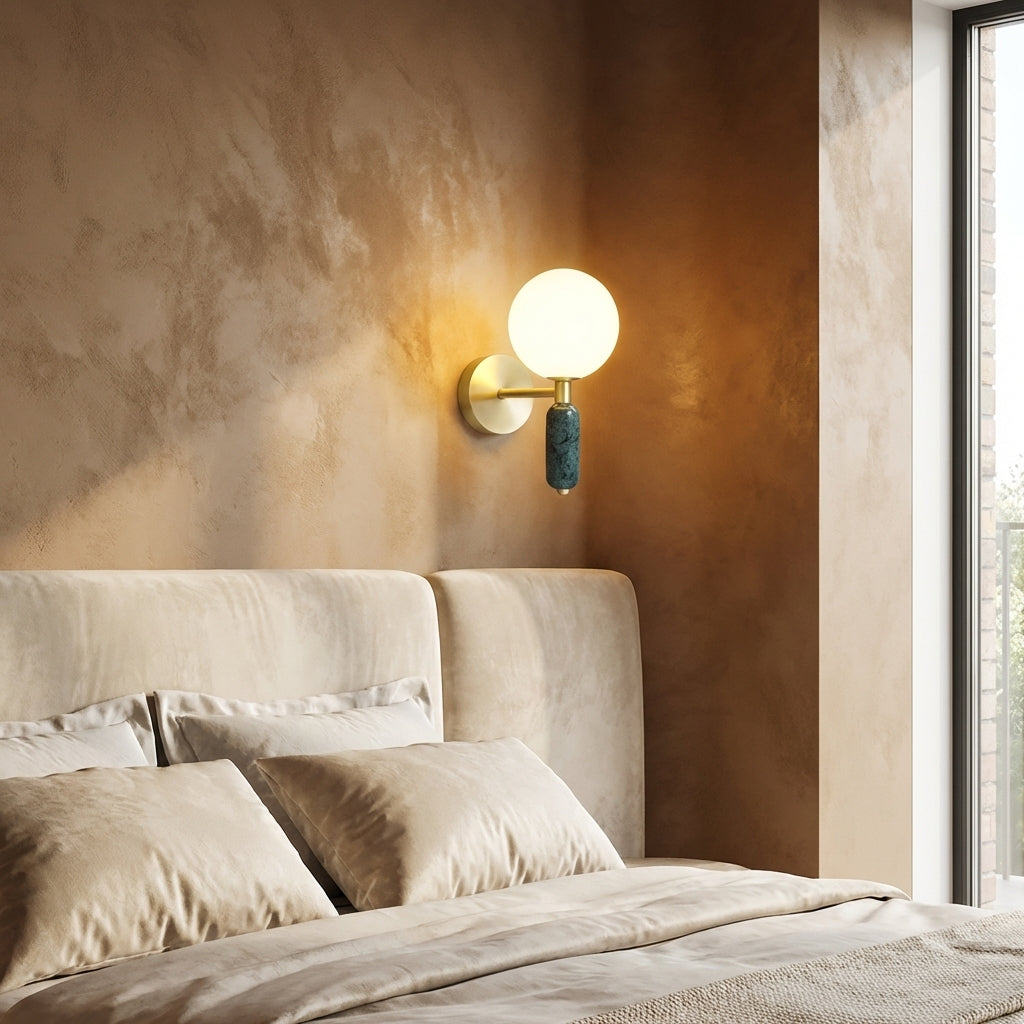 AURO Kuule | Copper & Marble Globe Wall Sconce