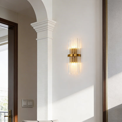 AURO Klar | Crystal Column Gold Wall Sconce