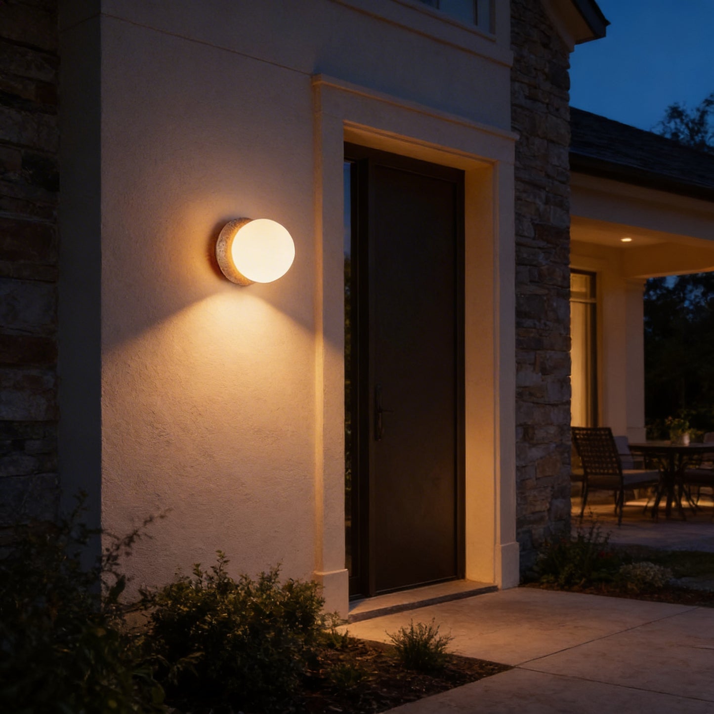 AURO Luna | Natural Travertine Crescent Moon Wall Lamp