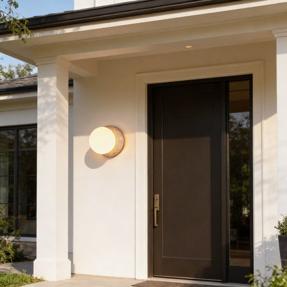 AURO Luna | Natural Travertine Crescent Moon Wall Lamp