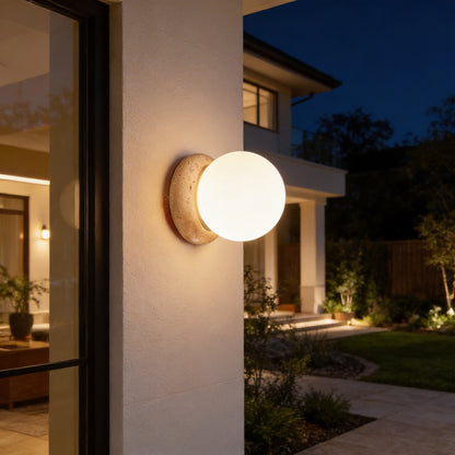 AURO Luna | Natural Travertine Crescent Moon Wall Lamp