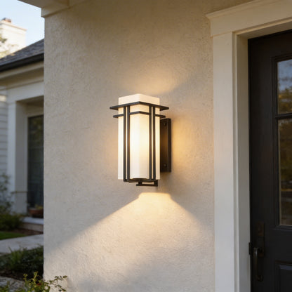 AURO Halo | Retro Industrial Glass Outdoor Wall Light