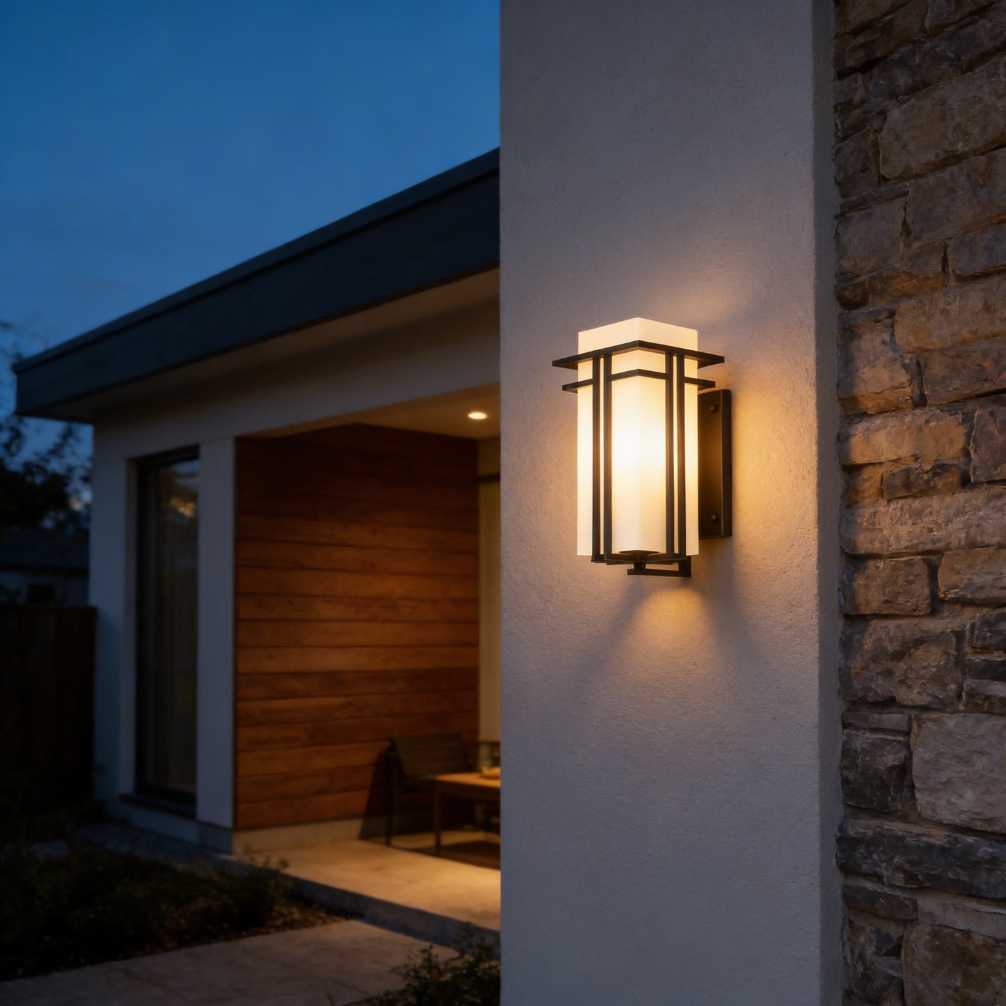 AURO Halo | Retro Industrial Glass Outdoor Wall Light