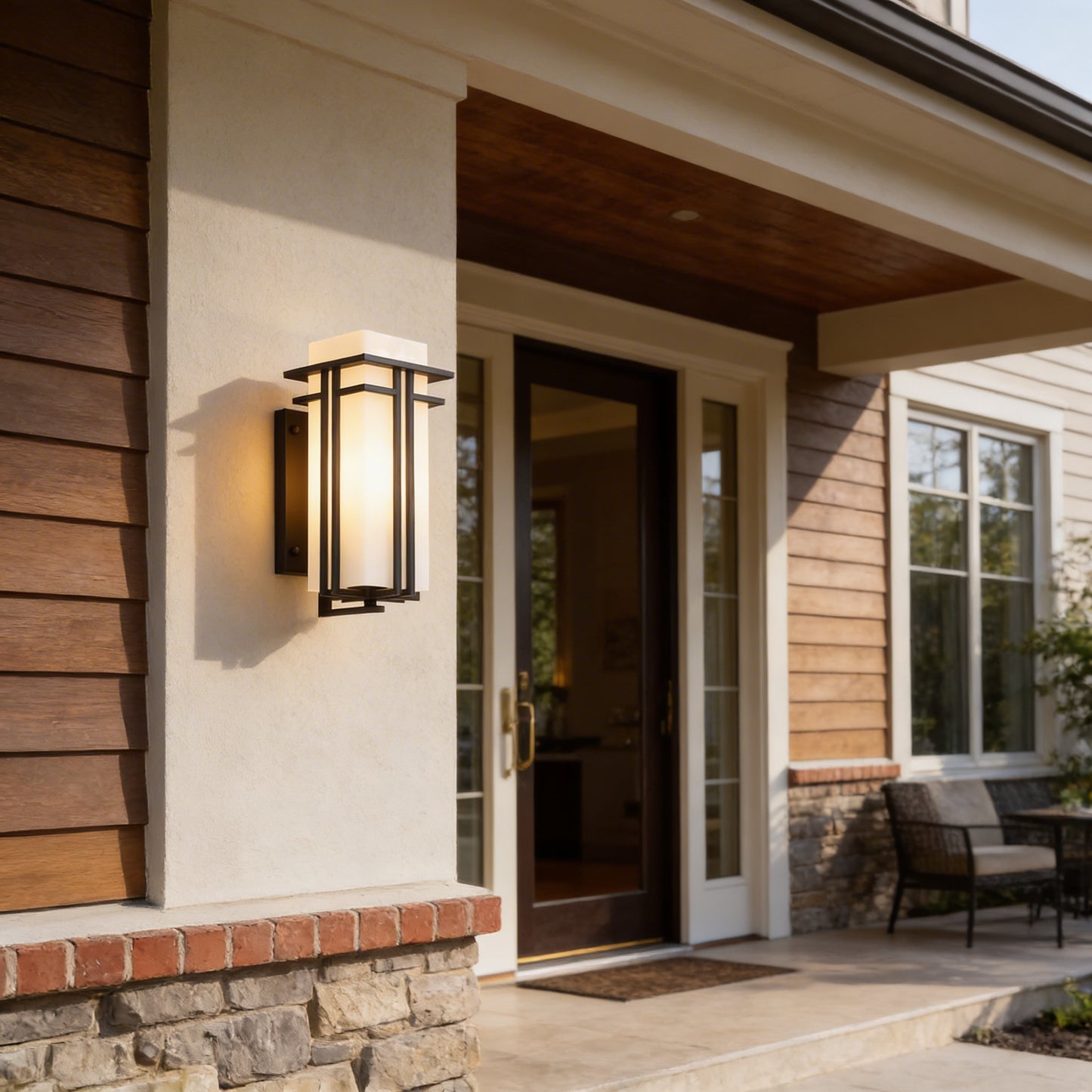 AURO Halo | Retro Industrial Glass Outdoor Wall Light