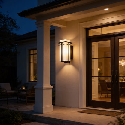 AURO Halo | Retro Industrial Glass Outdoor Wall Light