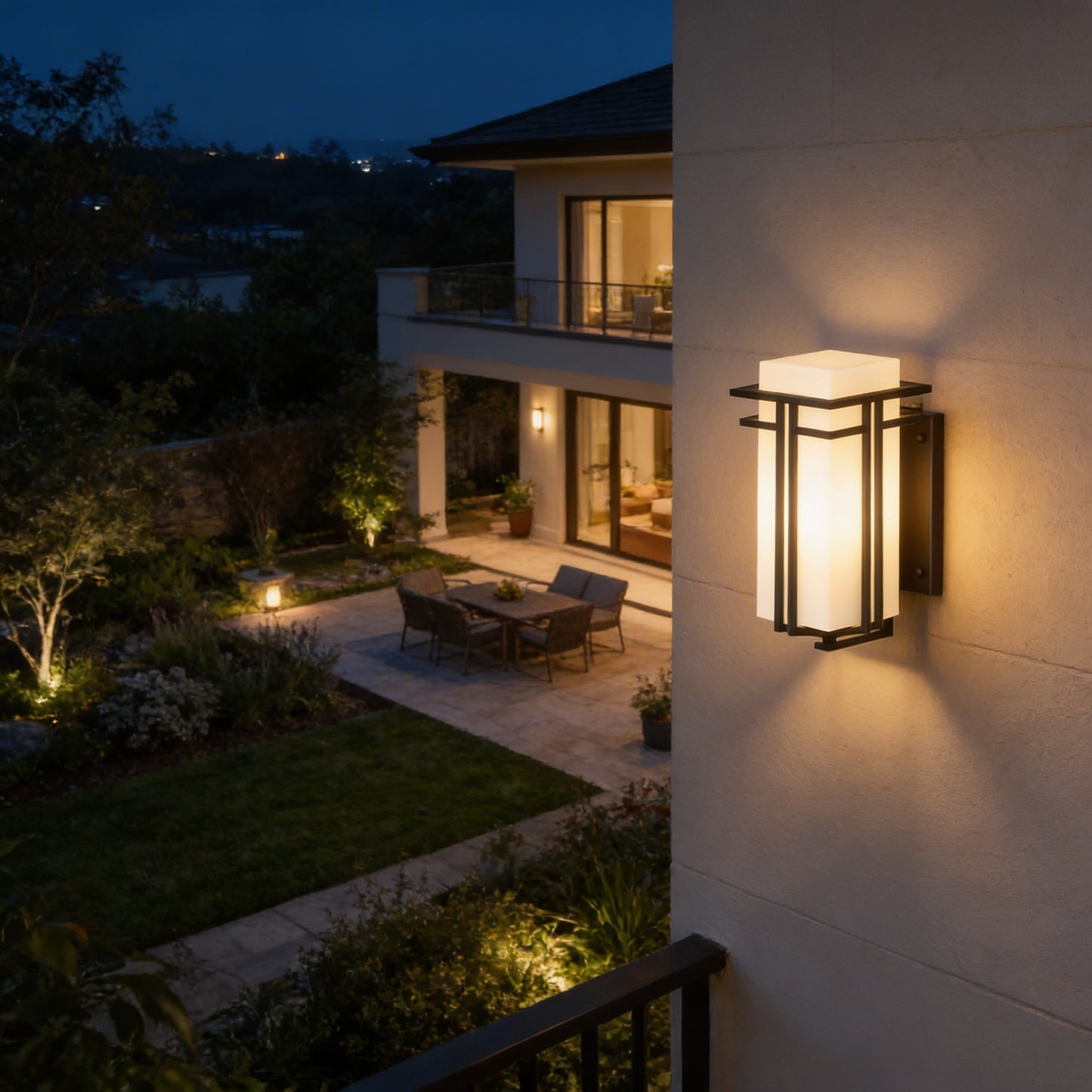 AURO Halo | Retro Industrial Glass Outdoor Wall Light