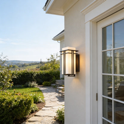 AURO Halo | Retro Industrial Glass Outdoor Wall Light