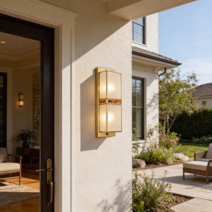 AURO Lykta | Vintage Brass Outdoor Wall Lantern