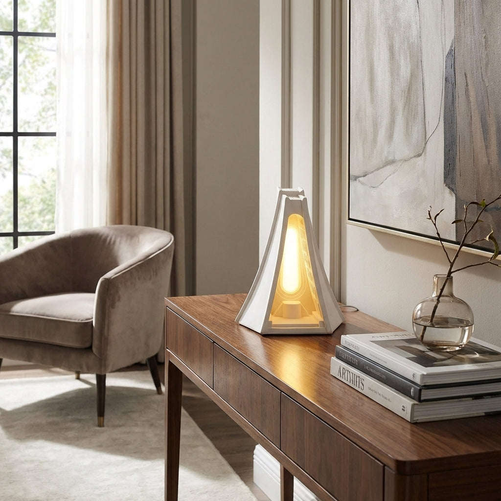 AURO Torv | Sculptural Cement Prism Table Lamp