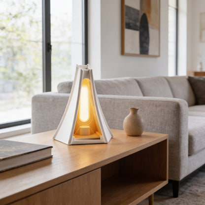 AURO Torv | Sculptural Cement Prism Table Lamp
