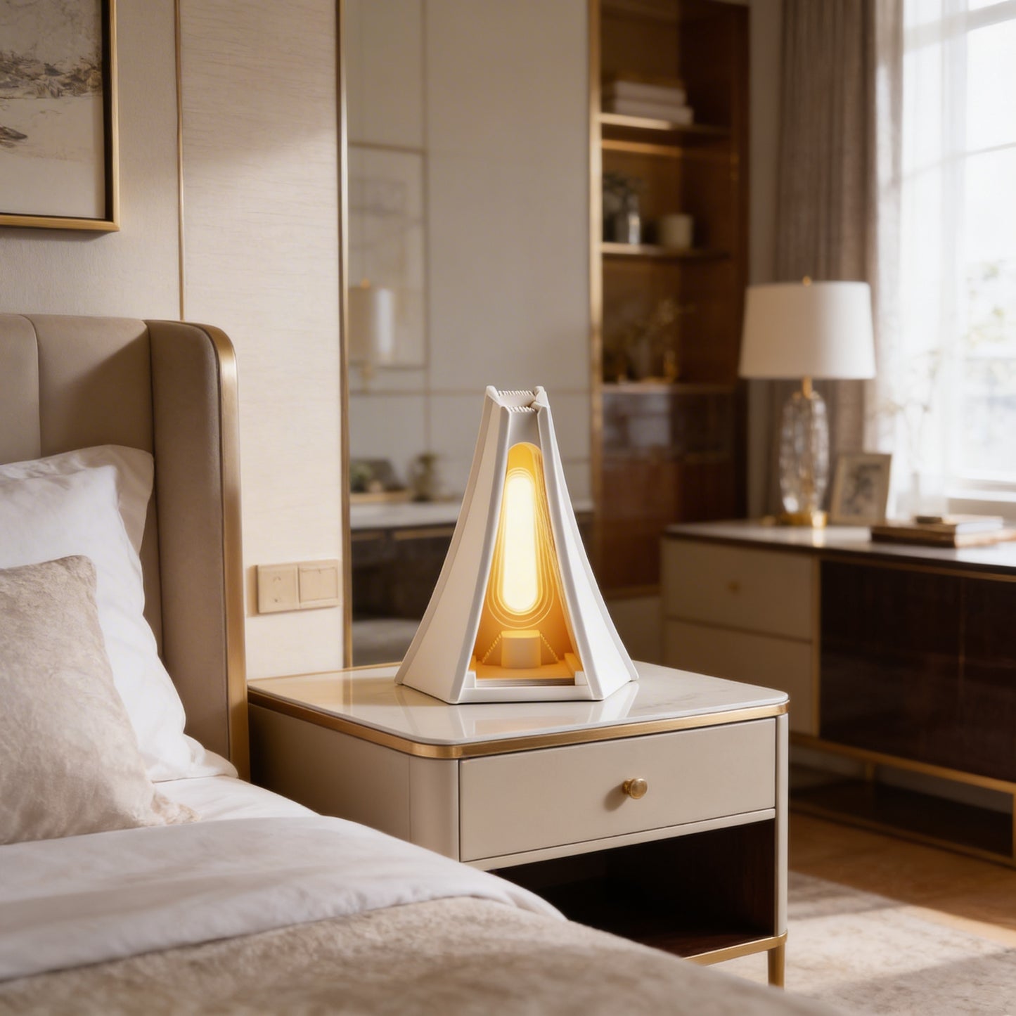 AURO Torv | Sculptural Cement Prism Table Lamp