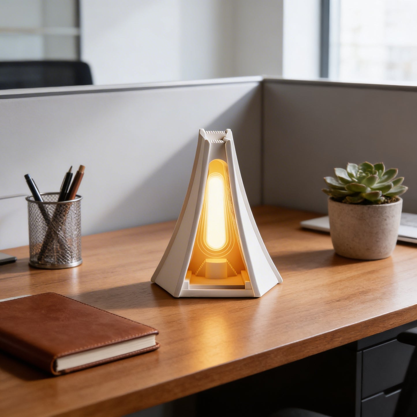 AURO Torv | Sculptural Cement Prism Table Lamp