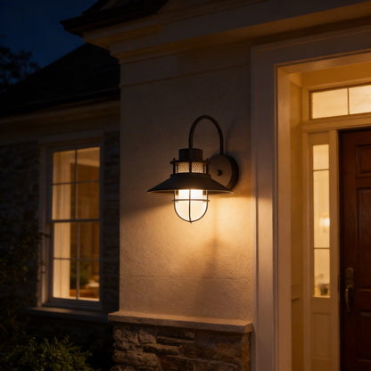 AURO Brak | Industrial Cage Outdoor Wall Light