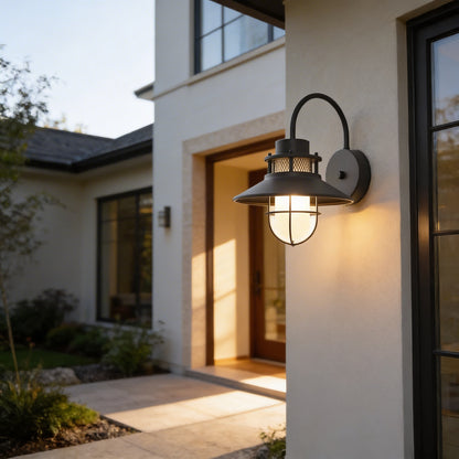 AURO Brak | Industrial Cage Outdoor Wall Light