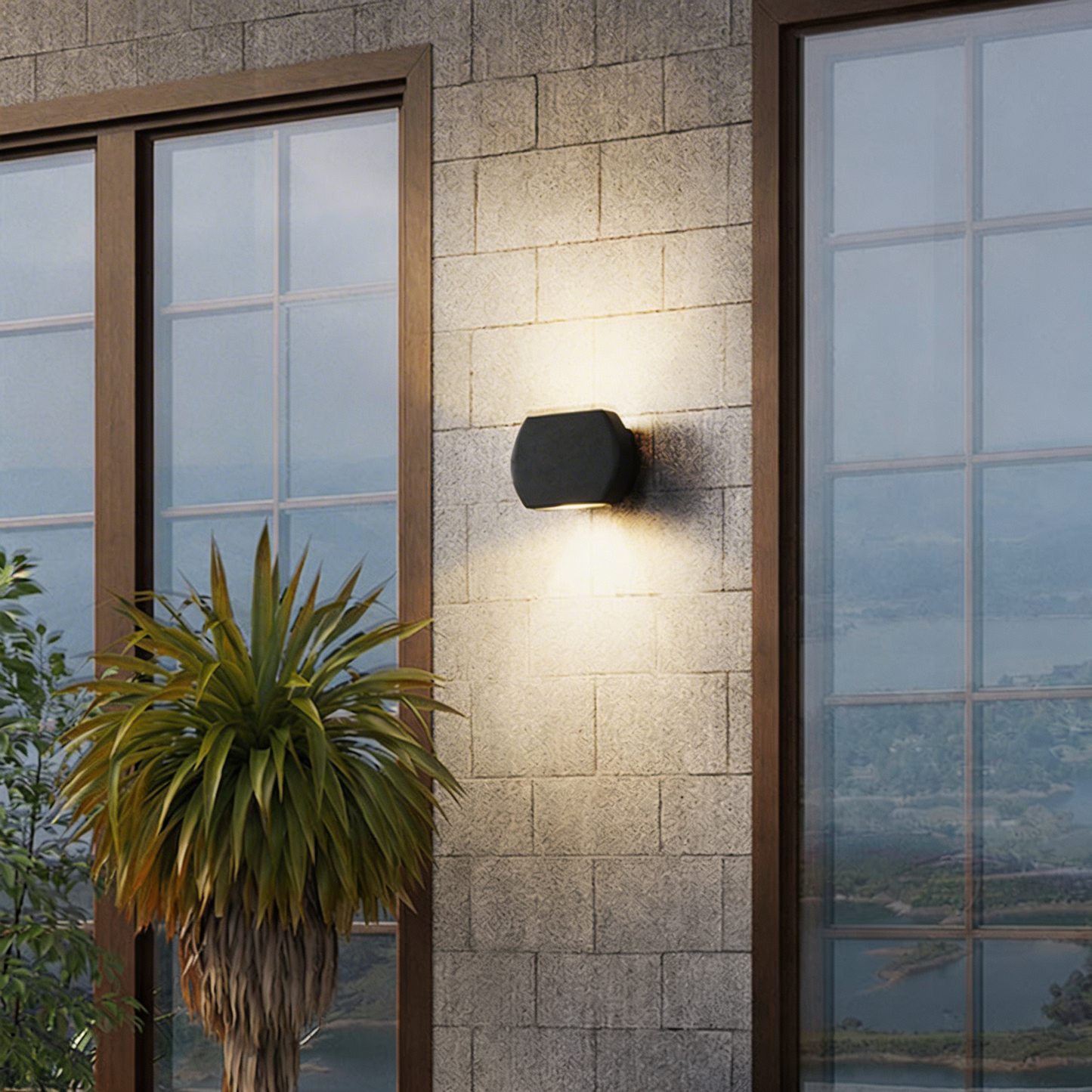 AURO Gorm | Geometric Up-Down Outdoor Wall Light