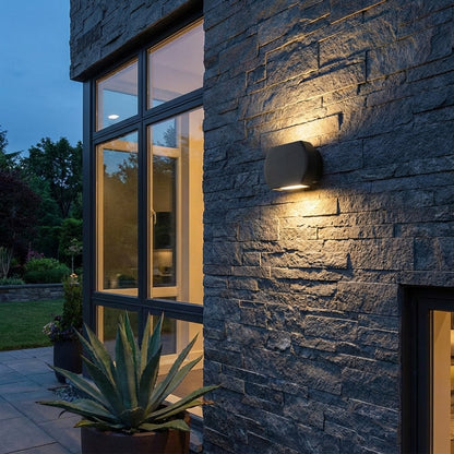AURO Gorm | Geometric Up-Down Outdoor Wall Light