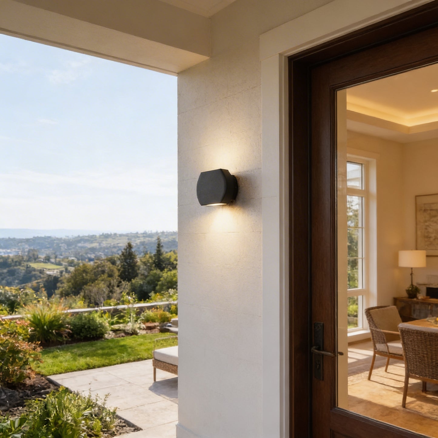 AURO Gorm | Geometric Up-Down Outdoor Wall Light