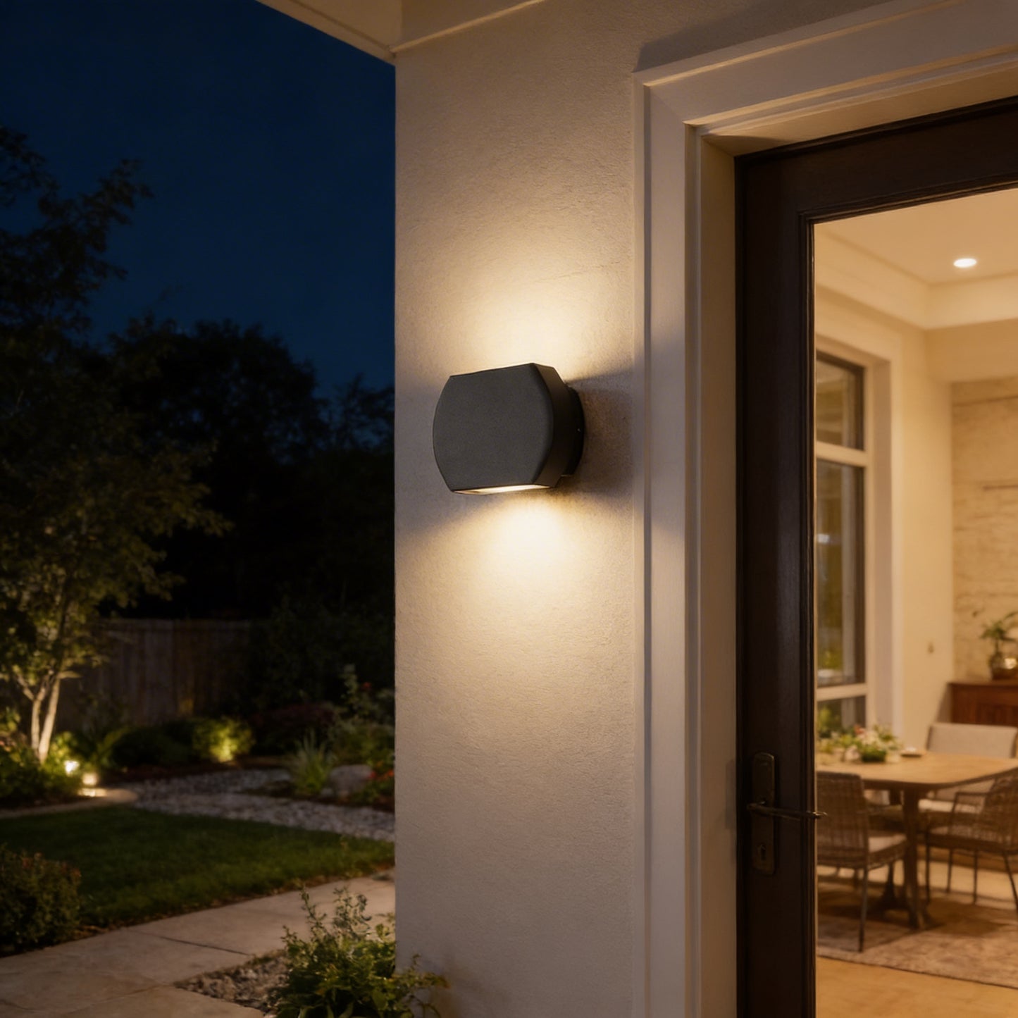 AURO Gorm | Geometric Up-Down Outdoor Wall Light