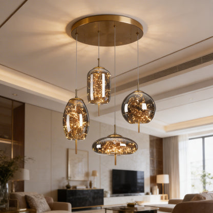 AURO Gullkule | Amber Glass Ball Pendant Light