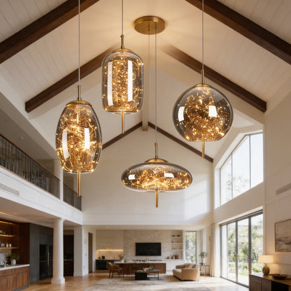 AURO Gullkule | Amber Glass Ball Pendant Light