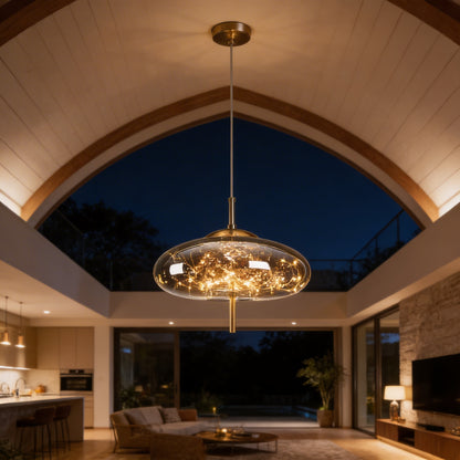 AURO Gullkule | Amber Glass Ball Pendant Light