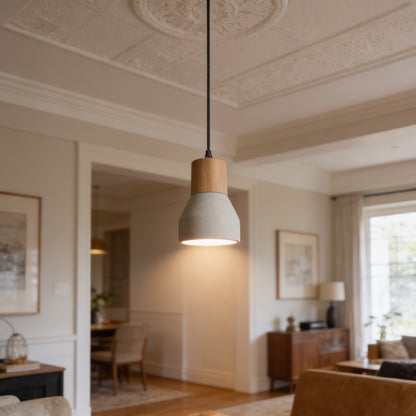 AURO Betoni | Concrete & Wood Pendant Light