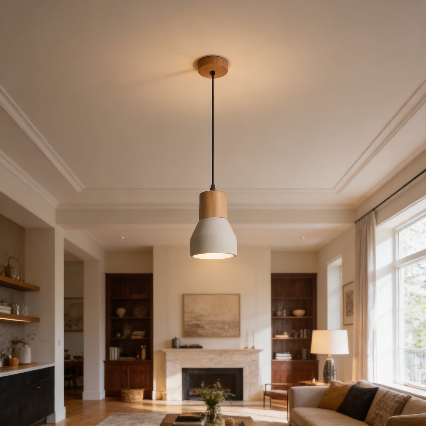 AURO Betoni | Concrete & Wood Pendant Light