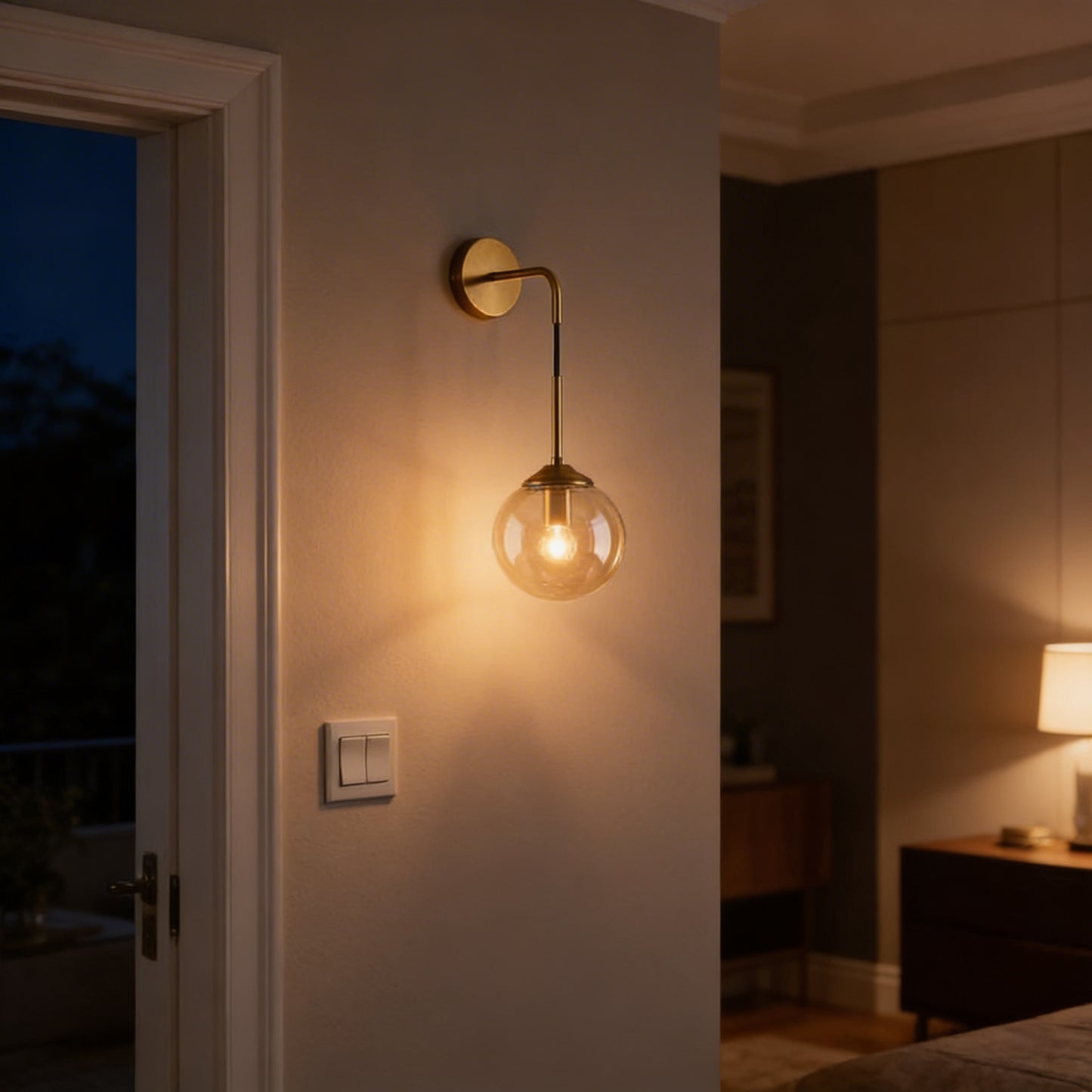 AURO Lykt | Polished Copper LED Bar Wall Lamp