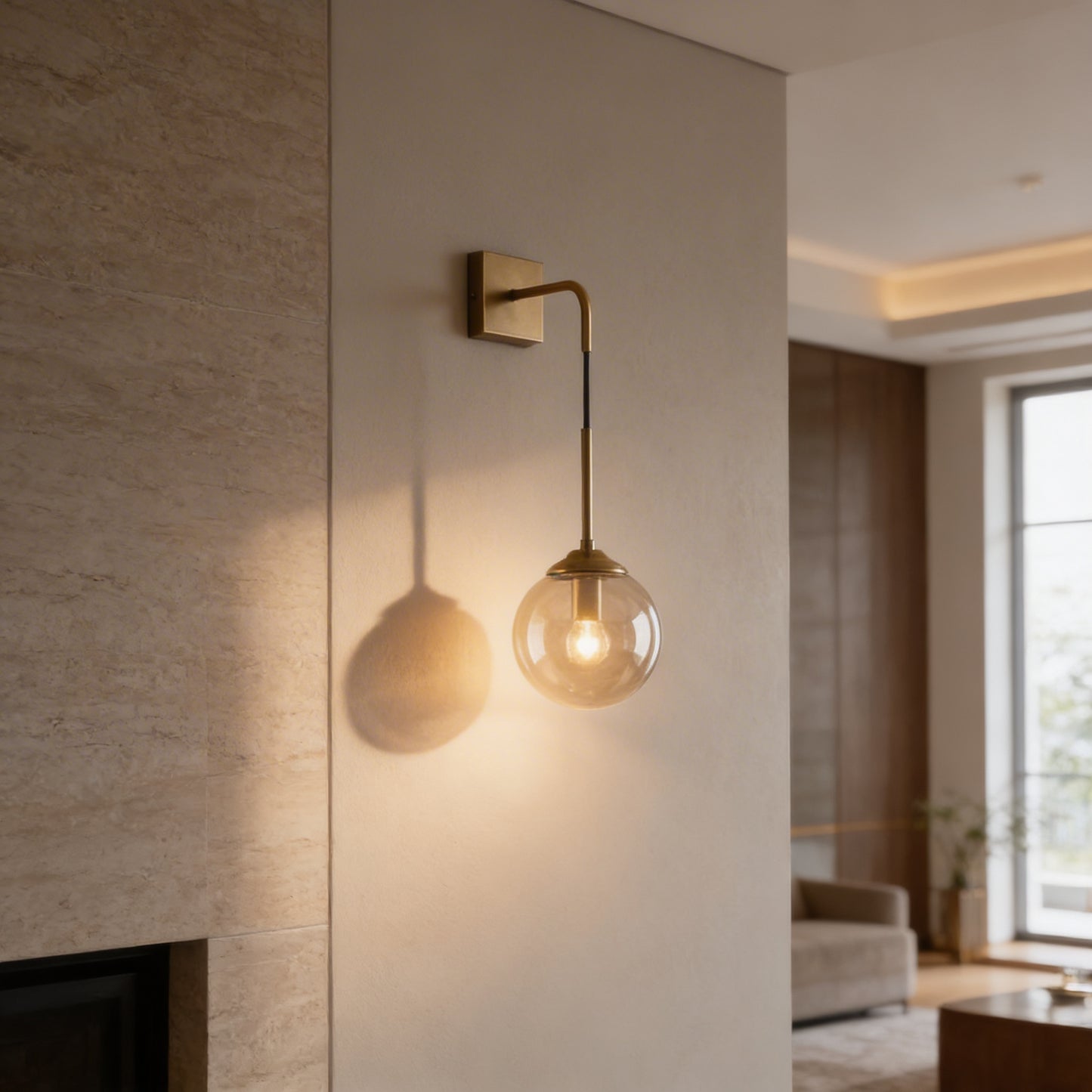 AURO Lykt | Polished Copper LED Bar Wall Lamp