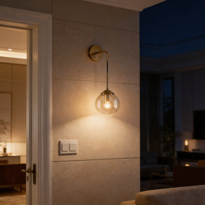 AURO Lykt | Polished Copper LED Bar Wall Lamp