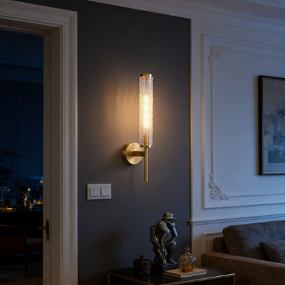 AURO Rör | Brass & Glass Tube Wall Sconce