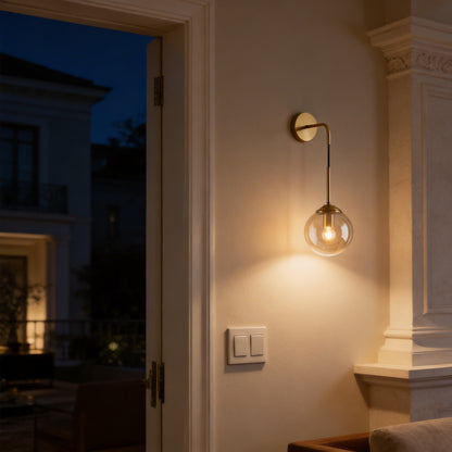 AURO Lykt | Polished Copper LED Bar Wall Lamp