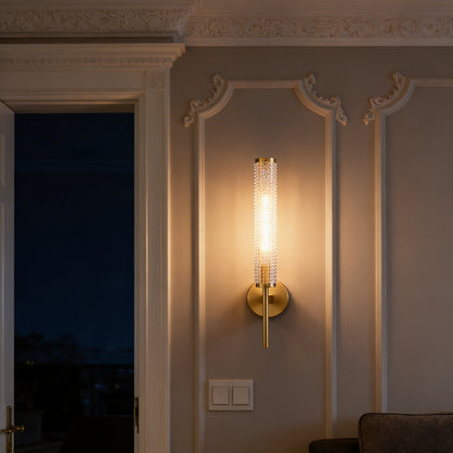 AURO Rör | Brass & Glass Tube Wall Sconce