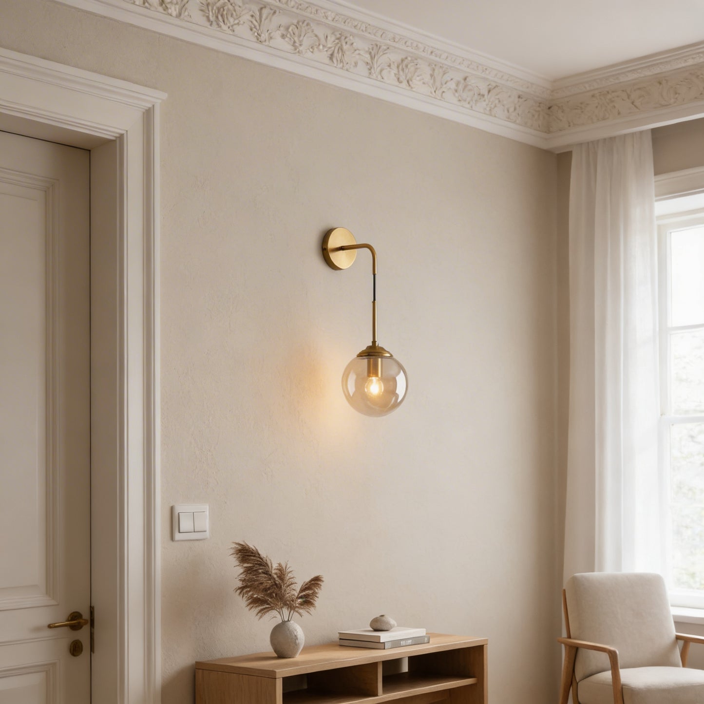 AURO Lykt | Polished Copper LED Bar Wall Lamp